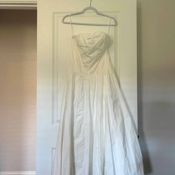 Corset Bust Pleated Strapless Bandeau Maxi Dress with Pockets - Picture 6 of 9